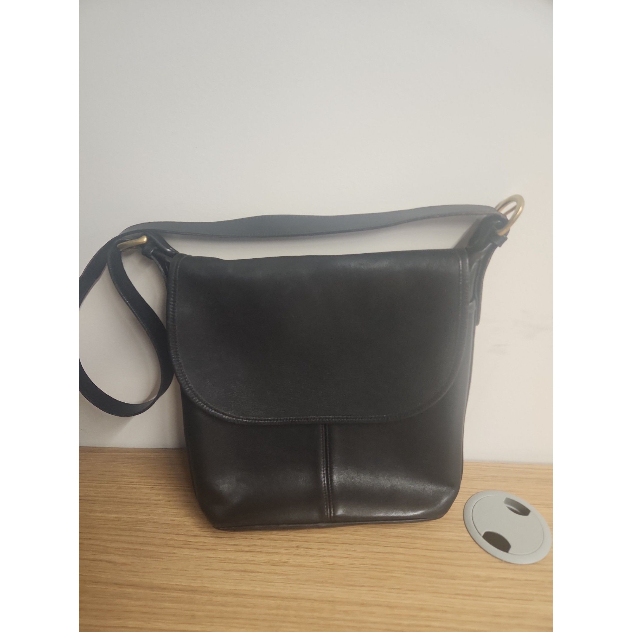 Coach Vintage "Whitney" Black Leather Crossbody Shoulder Bag